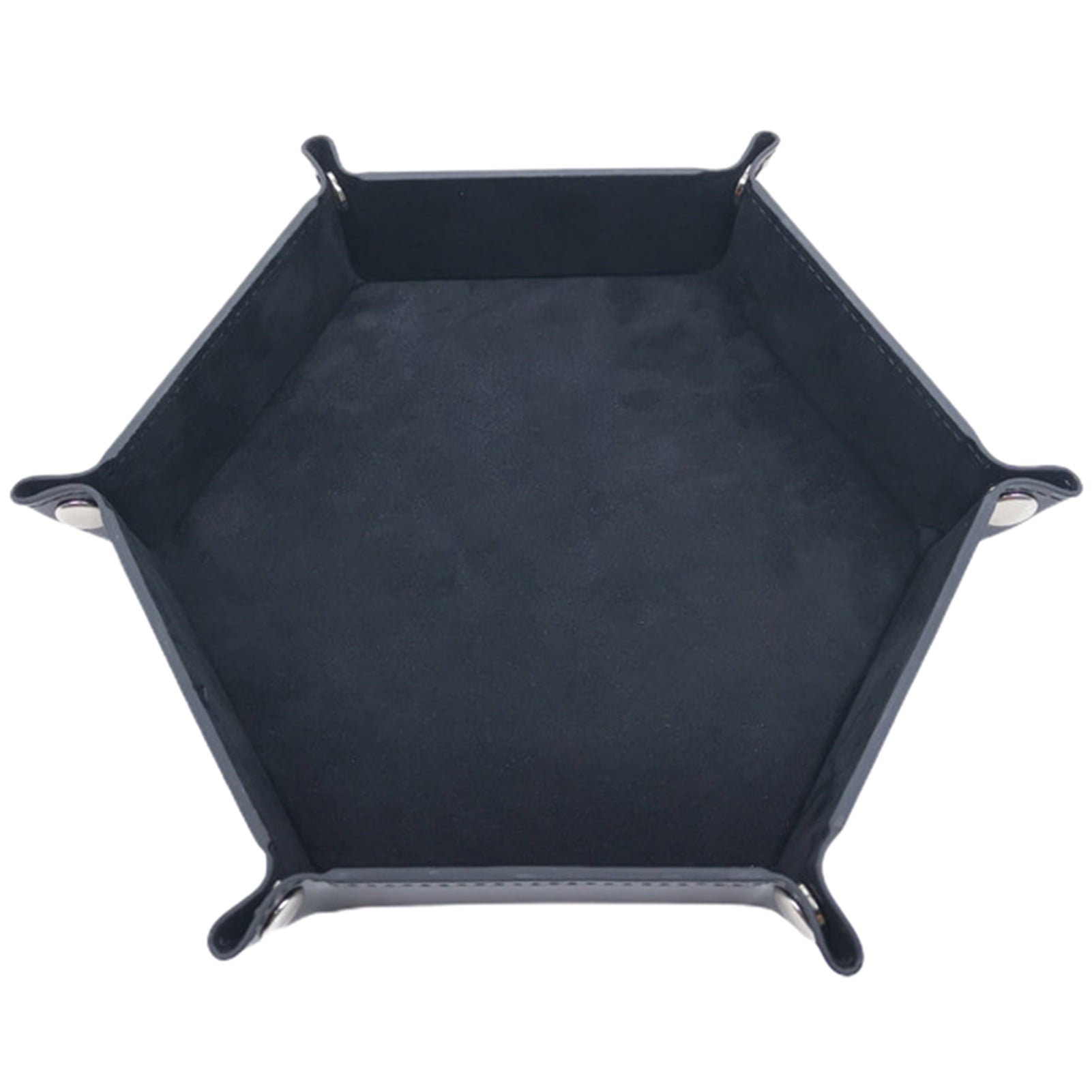 FOLD UP VELVET DICE TRAY - HEXAGONE BLACK | BD Cosmos