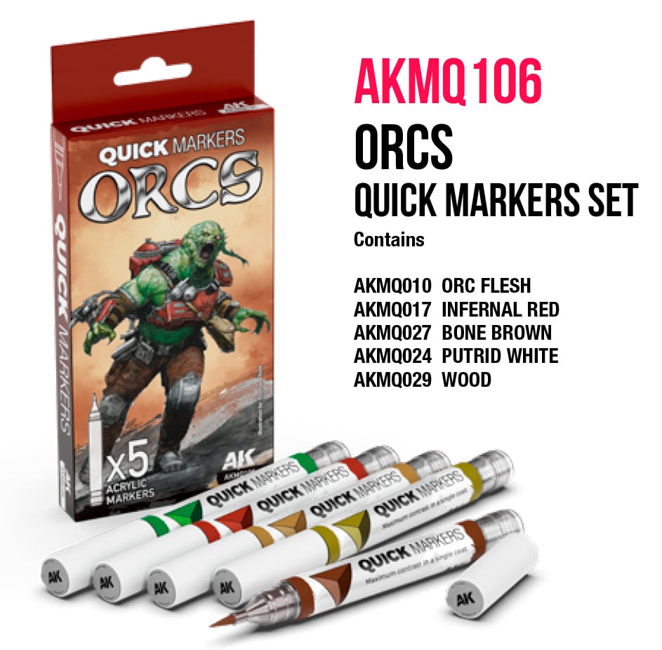 AK INTERACTIVE: ORCS QUICK MARKERS SET | BD Cosmos