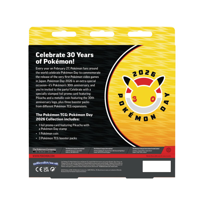 POKEMON TCG: POKEMON DAY 2026 COLLECTION - W2 FEB 20TH, 2026 [LIMIT 6] | BD Cosmos
