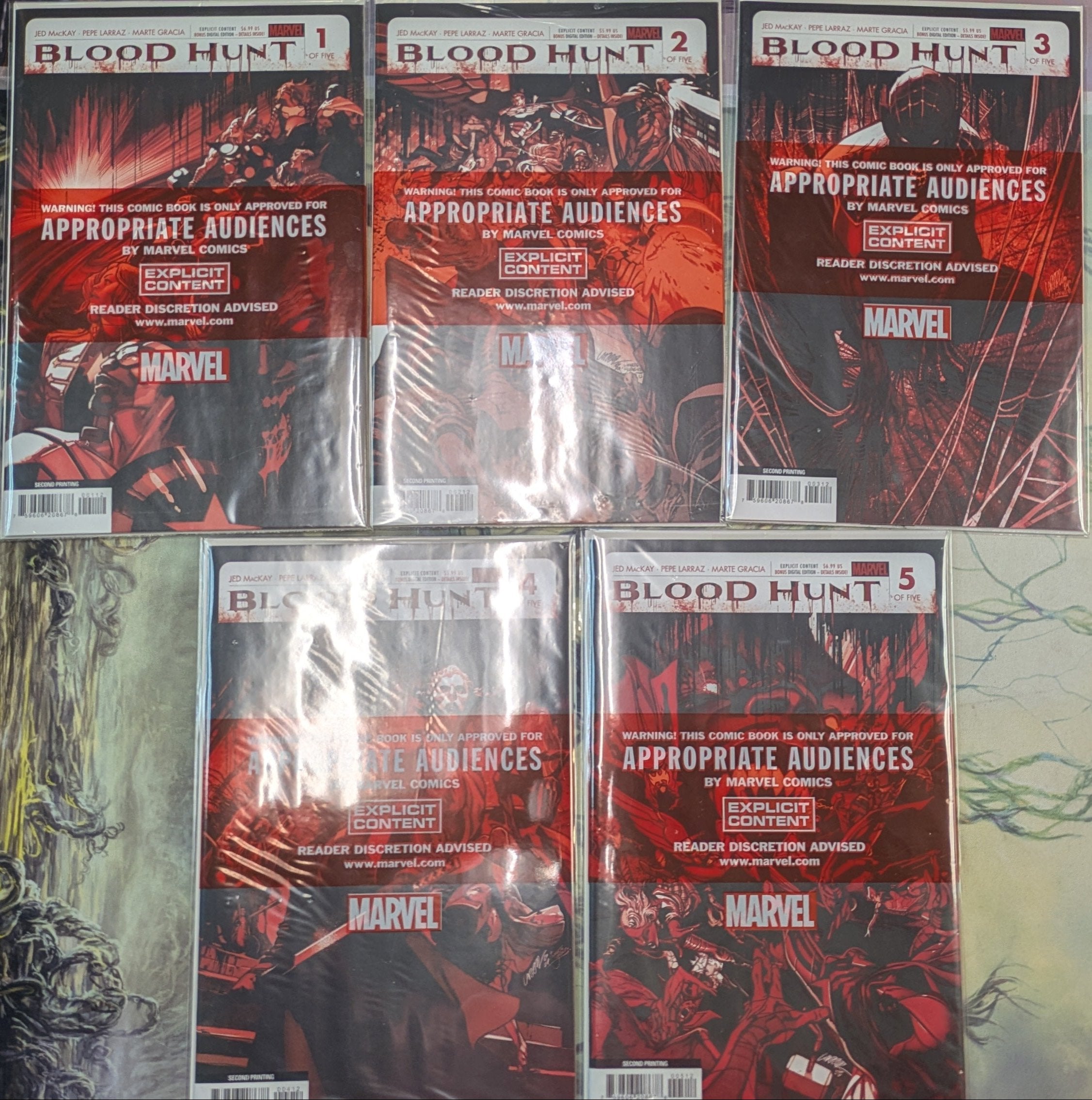 Blood Hunt Red Band #1-5 2nd Print Marvel Blood Soaked | BD Cosmos