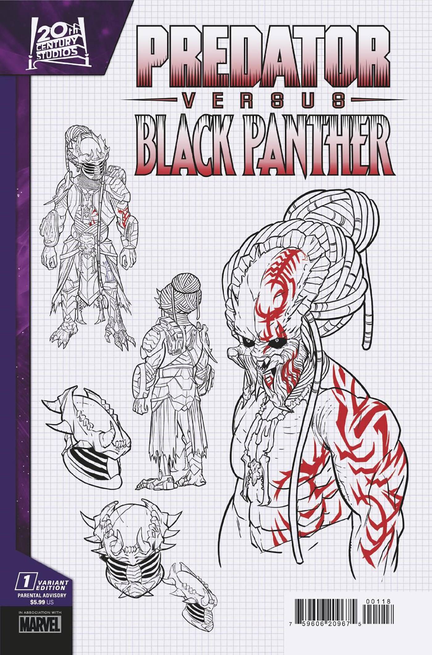 Predator vs Black Panther #1 1:10 Marvel Chris Allen Design 08/21/2024 | BD Cosmos