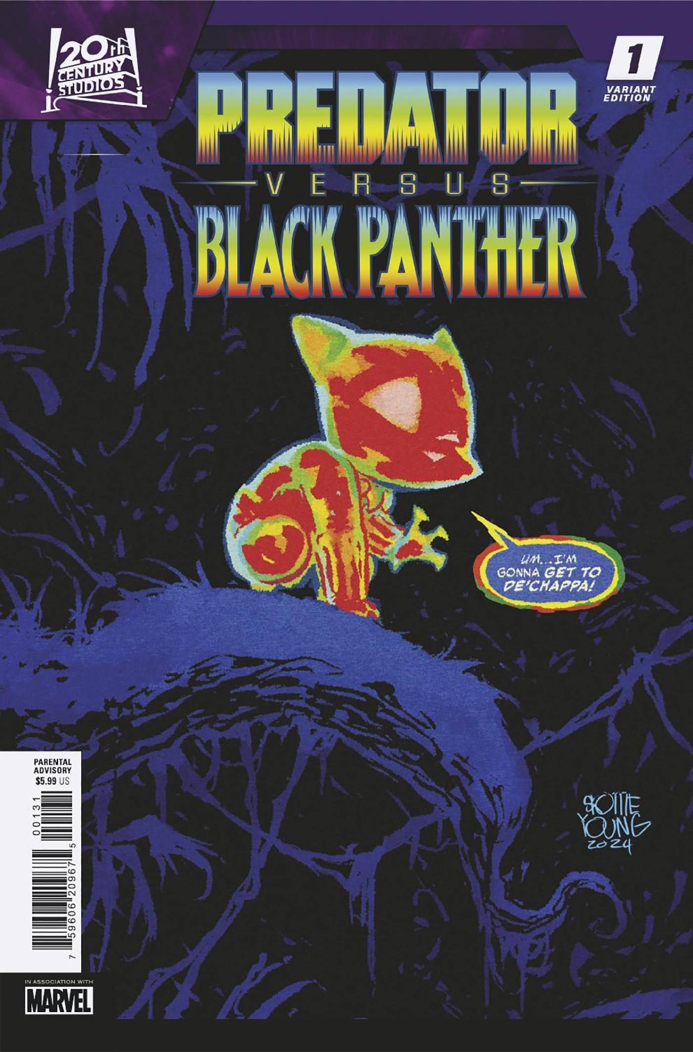 Predator vs Black Panther #1 C Marvel Skottie Young 08/21/2024 | BD Cosmos