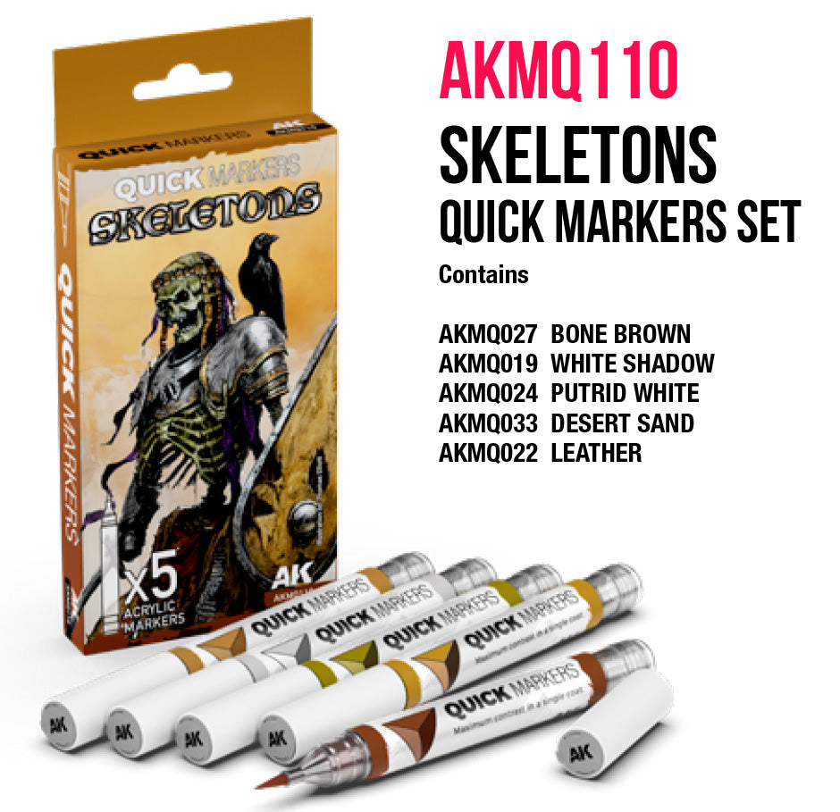 AK INTERACTIVE: SKELETONS QUICK MARKERS SET | BD Cosmos
