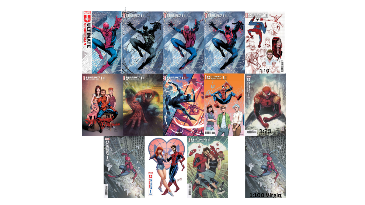 Ultimate Spider-Man #1 14 couvertures Lot 1:10 1:25 1:100 01/10/2024 | BD Cosmos