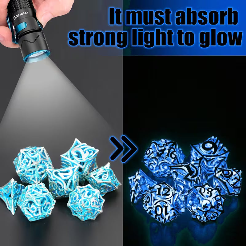 METAL RPG DICE SET - LE GLACIER MÉTALIQUE | BD Cosmos