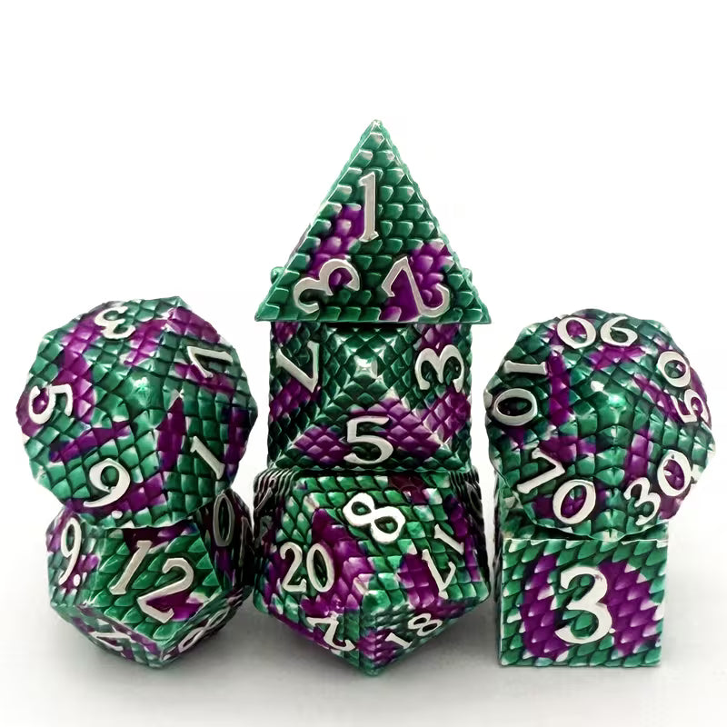 METAL RPG DICE SET - DRAGON EMPOISONNÉ | BD Cosmos
