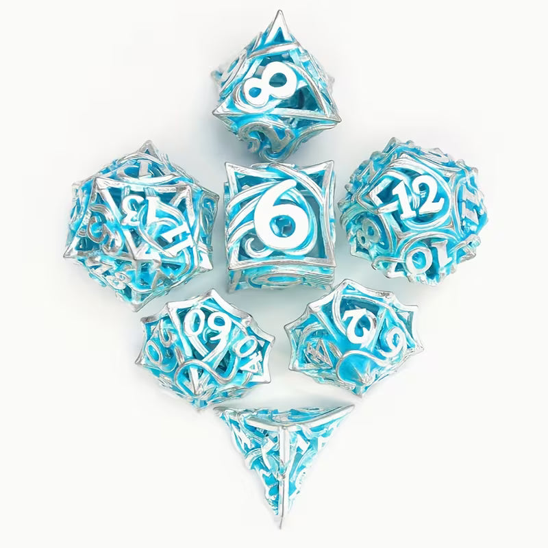 METAL RPG DICE SET - LE GLACIER MÉTALIQUE | BD Cosmos