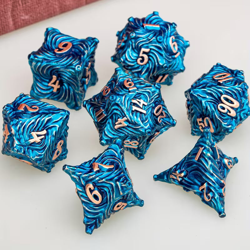 METAL RPG DICE SET - VORTEX GLACIAL | BD Cosmos