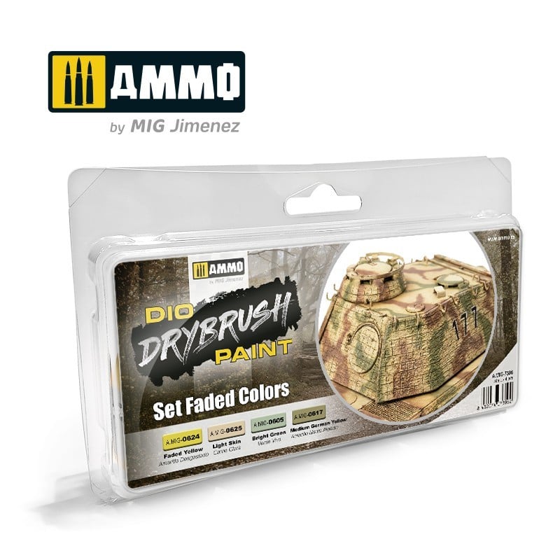 AMMO MIG: DIO DRY BRUSH PAINT - FADED COLORS SET | BD Cosmos