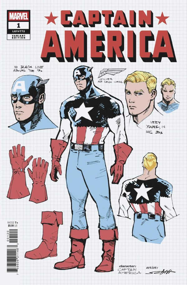 Captain America #1 MARVEL 1:10 Valerio Schiti Design 07/02/2025 | BD Cosmos