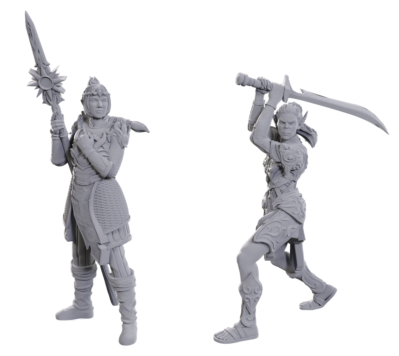 DND UNPAINTED MINIS BG3 - LAE'ZEL & SHADOWHEART | BD Cosmos