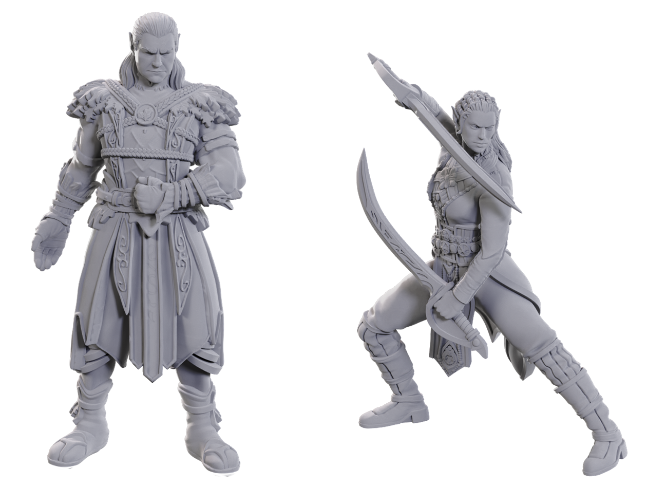 DND UNPAINTED MINIS BG3 - JAHEIRA & HALSIN | BD Cosmos