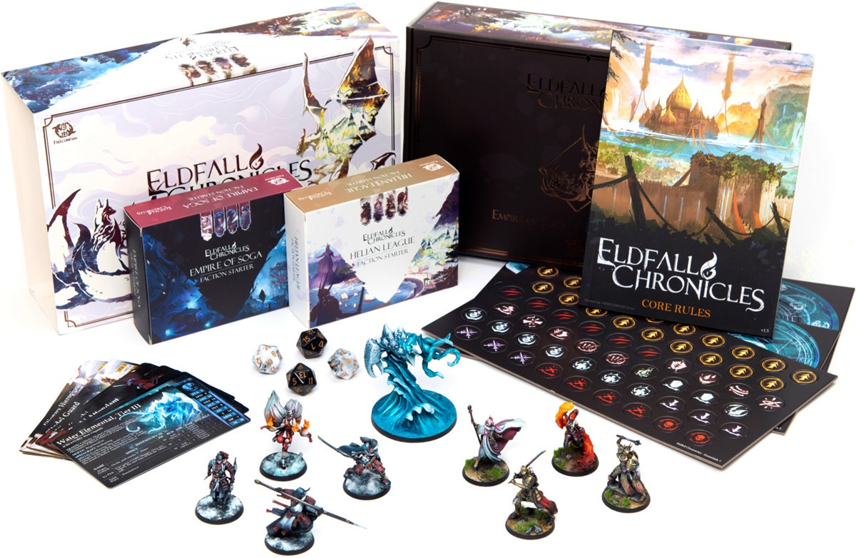 ELDFALL CHRONICLES: TWO-PLAYER STARTER SET - EMPIRE OF SOGA VS HELIAN LEAGUE | BD Cosmos