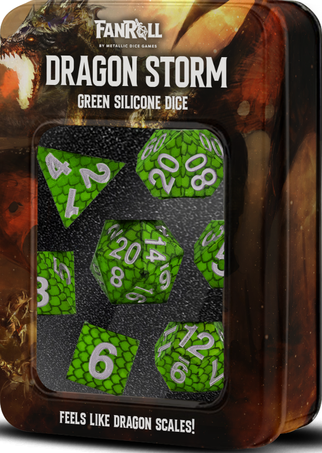 SILICONE 7-DIE SET - DRAGON STORM GREEN SCALES | BD Cosmos