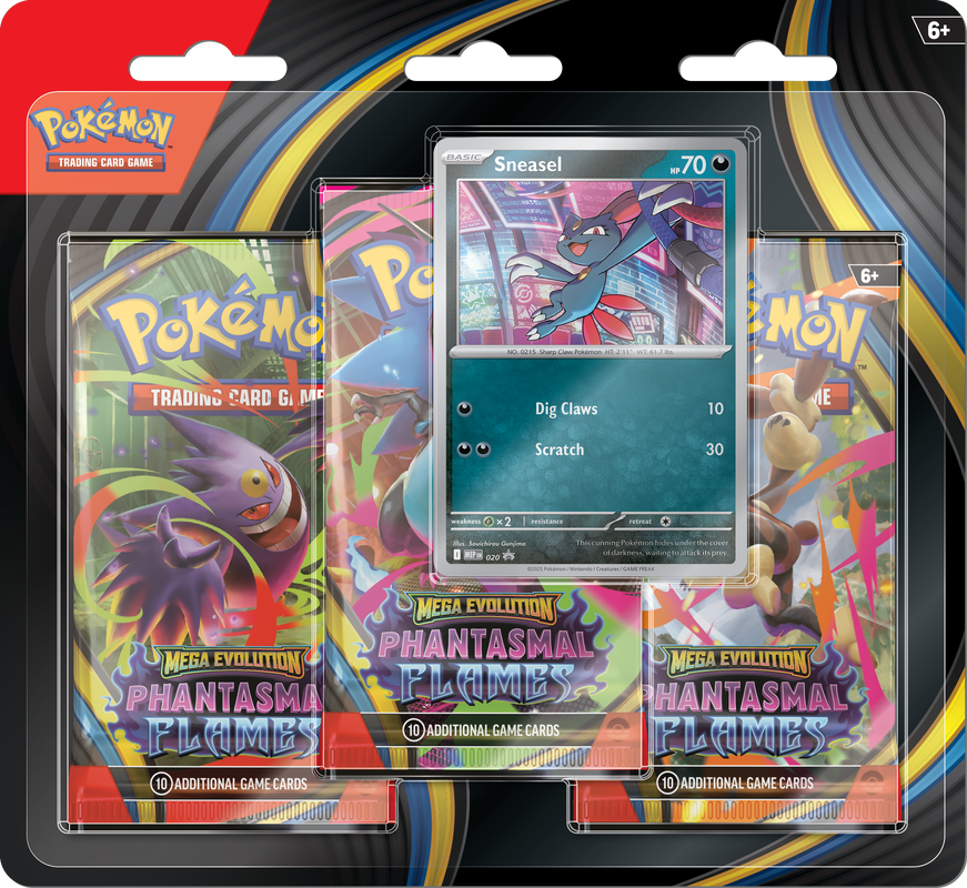 POKEMON TCG ME02: PHANTASMAL FLAMES EVOLUTION 3-PACK BLISTER | BD Cosmos
