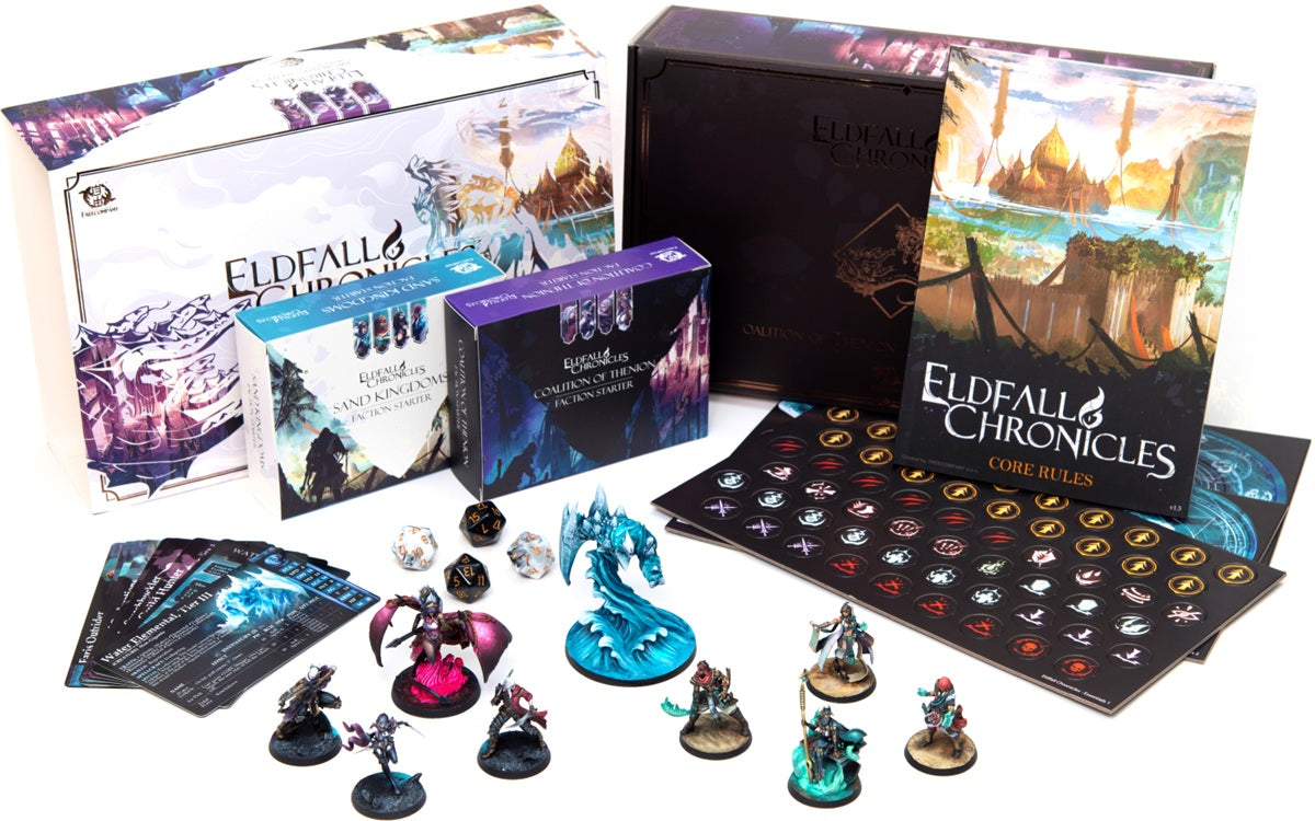 ELDFALL CHRONICLES: TWO-PLAYER STARTER SET - COALITION OF THENION VS SAND KINGDOMS | BD Cosmos