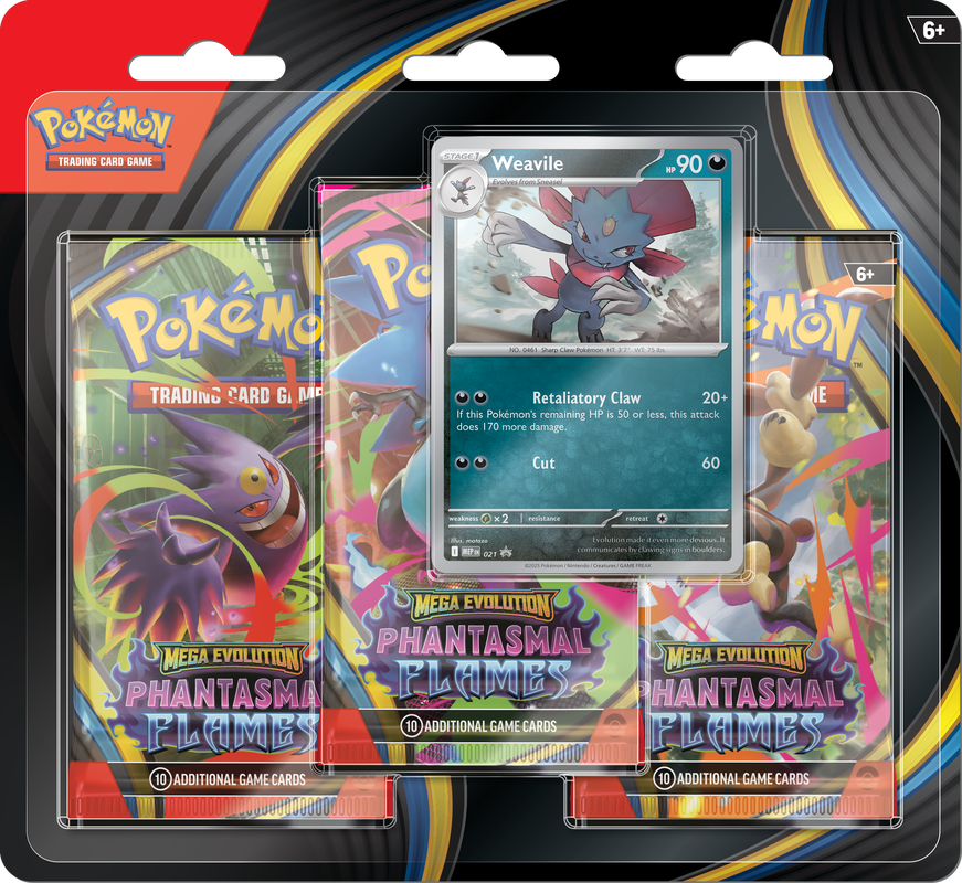 POKEMON TCG ME02: PHANTASMAL FLAMES EVOLUTION 3-PACK BLISTER | BD Cosmos