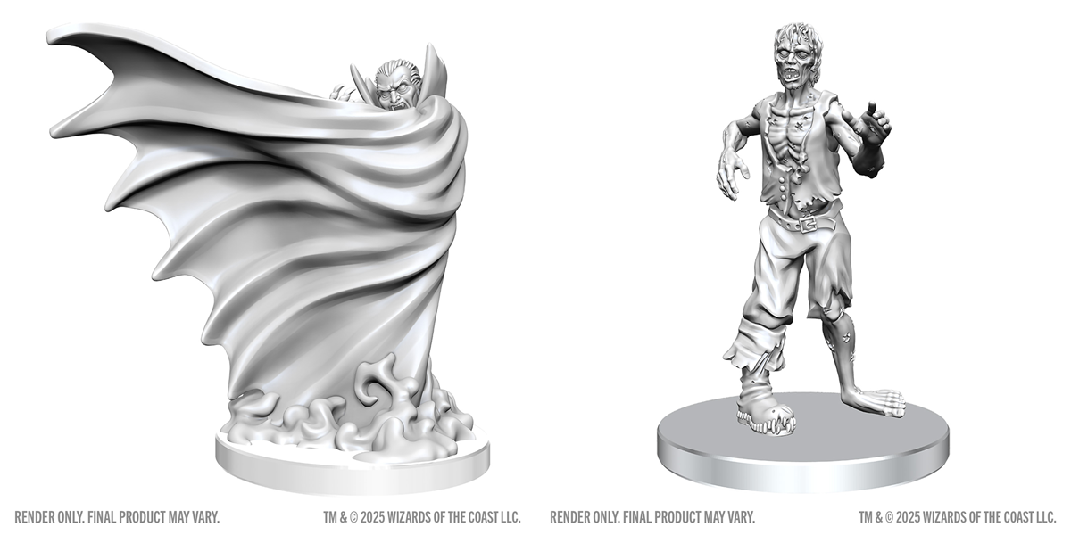 D&D MINIS: DND UNPAINTED MINIS WV28 CLASSIC VAMPIRE & CLASSIC ZOMBIE | BD Cosmos