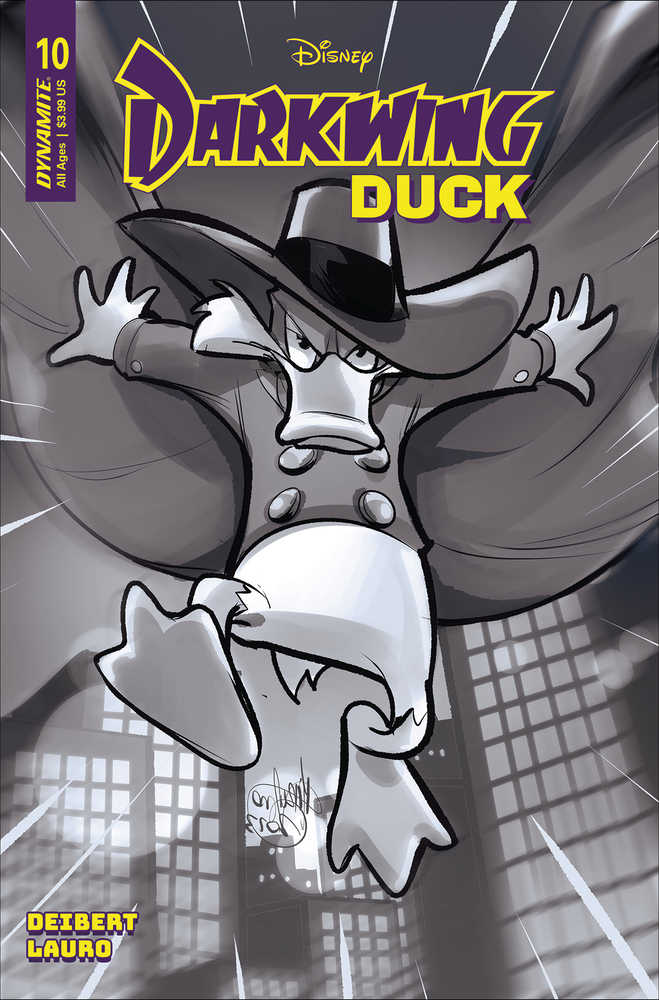 Darkwing Duck #10 Cover S 7 Copy Foc Andolfo Black & White | BD Cosmos