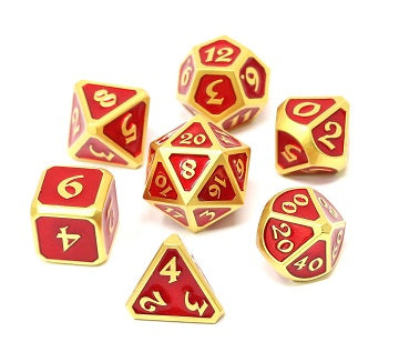 METAL MYTHICA DICE SET - SATIN GOLD RUBY | BD Cosmos
