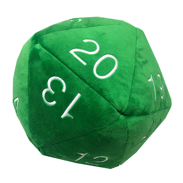 PLUSH JUMBO 10" D20 - WHITE AND GREEN | BD Cosmos