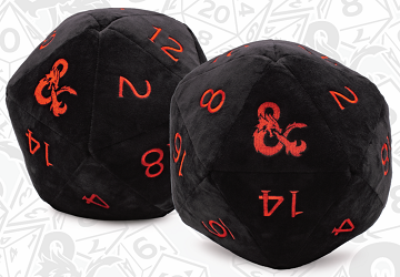 UP DICE - PLUSH JUMBO 10" D20 BLACK W/RED | BD Cosmos
