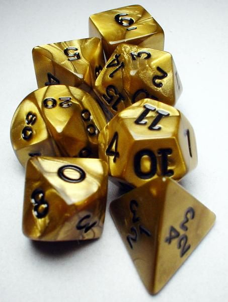 OLYMPIC POLYHEDRAL DICE: 7 PIECE SET - GOLD | BD Cosmos