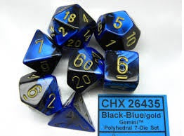 GEMINI 7-DIE SET BLACK-BLUE/GOLD. CHX26435 | BD Cosmos