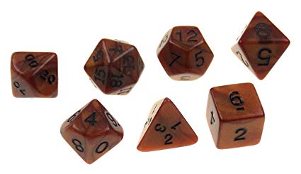 OLYMPIC POLYHEDRAL DICE: 7 PIECE SET - BRONZE | BD Cosmos