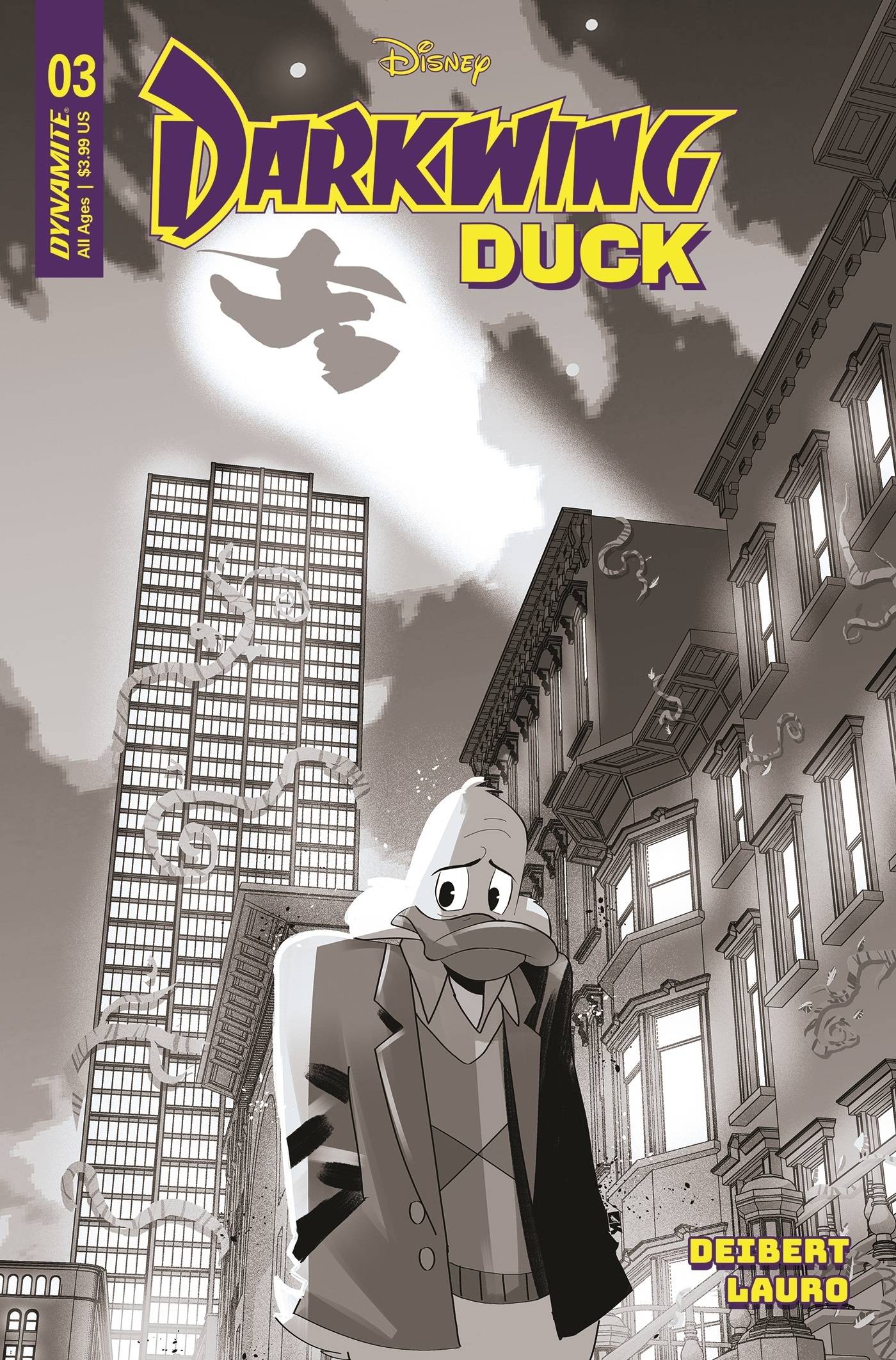 Darkwing Duck #3 Cover W 10 Copy Foc Variant Edition Kambadais Black & White | BD Cosmos