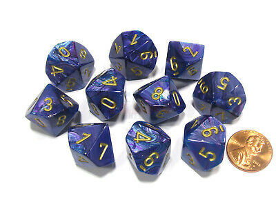 SET OF 10D10 LUSTROUS BLUE WITH GOLD | BD Cosmos