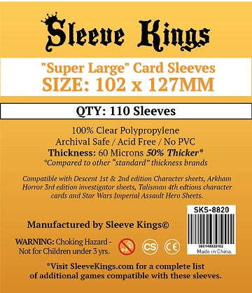 SLEEVE KINGS SUPER LARGE 102MM X 127MM 110CT | BD Cosmos