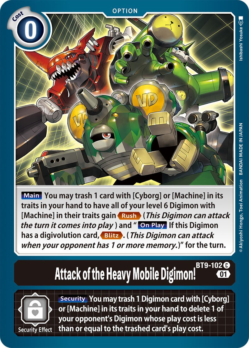 Attaque du Digimon Mobile Lourd ! [BT9-102] [Enregistrement X] | BD Cosmos