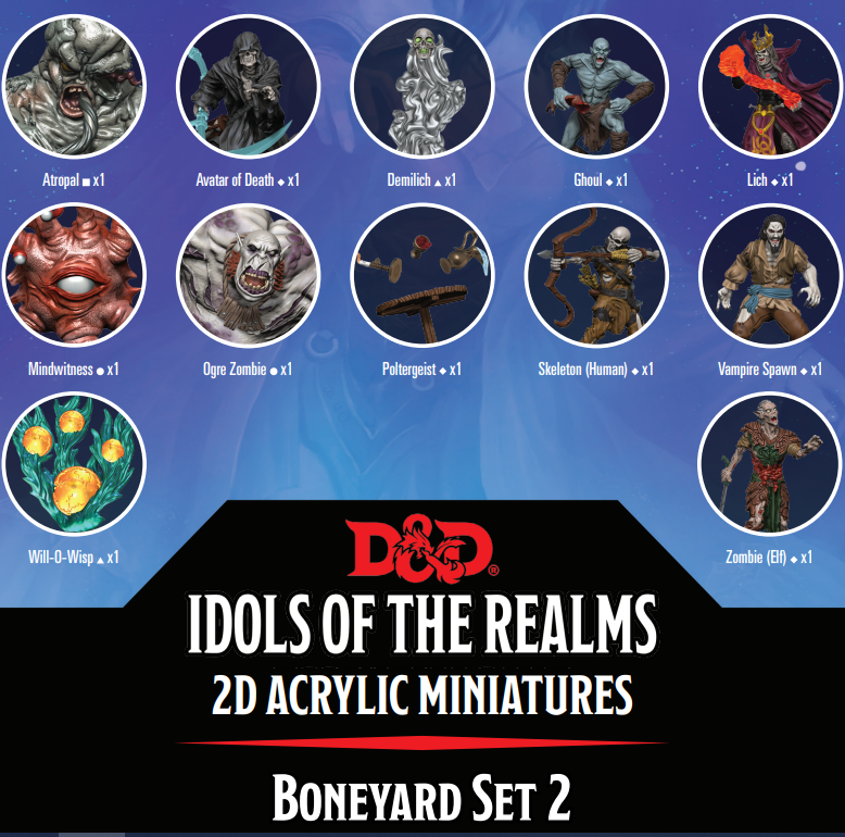 IDOLES D&D : ENSEMBLE 2D MINIS BONEYARD 2 | BD Cosmos