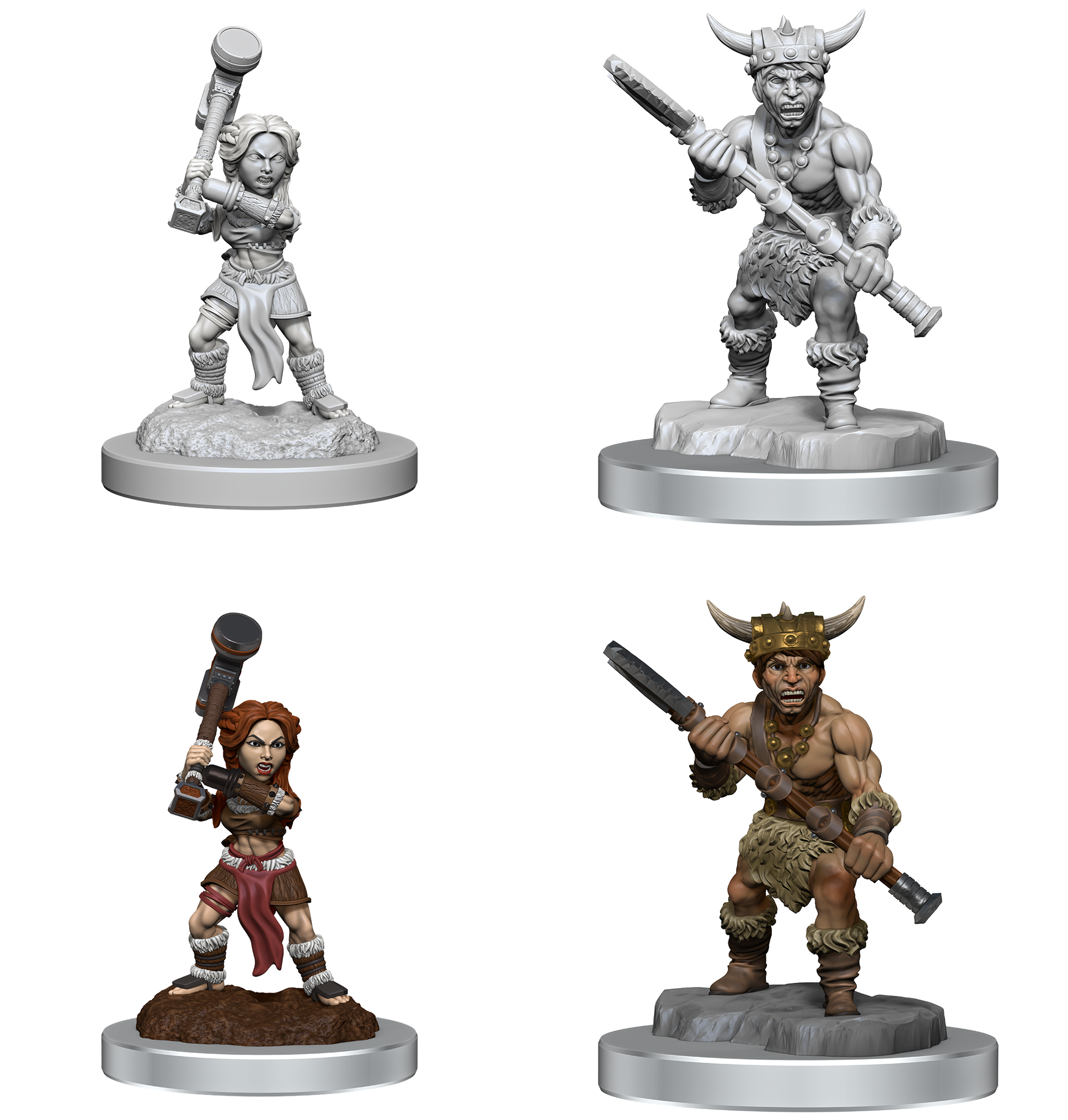 D&D UNPAINTED MINIS: WV18 HALFLING BARBARIANS | BD Cosmos
