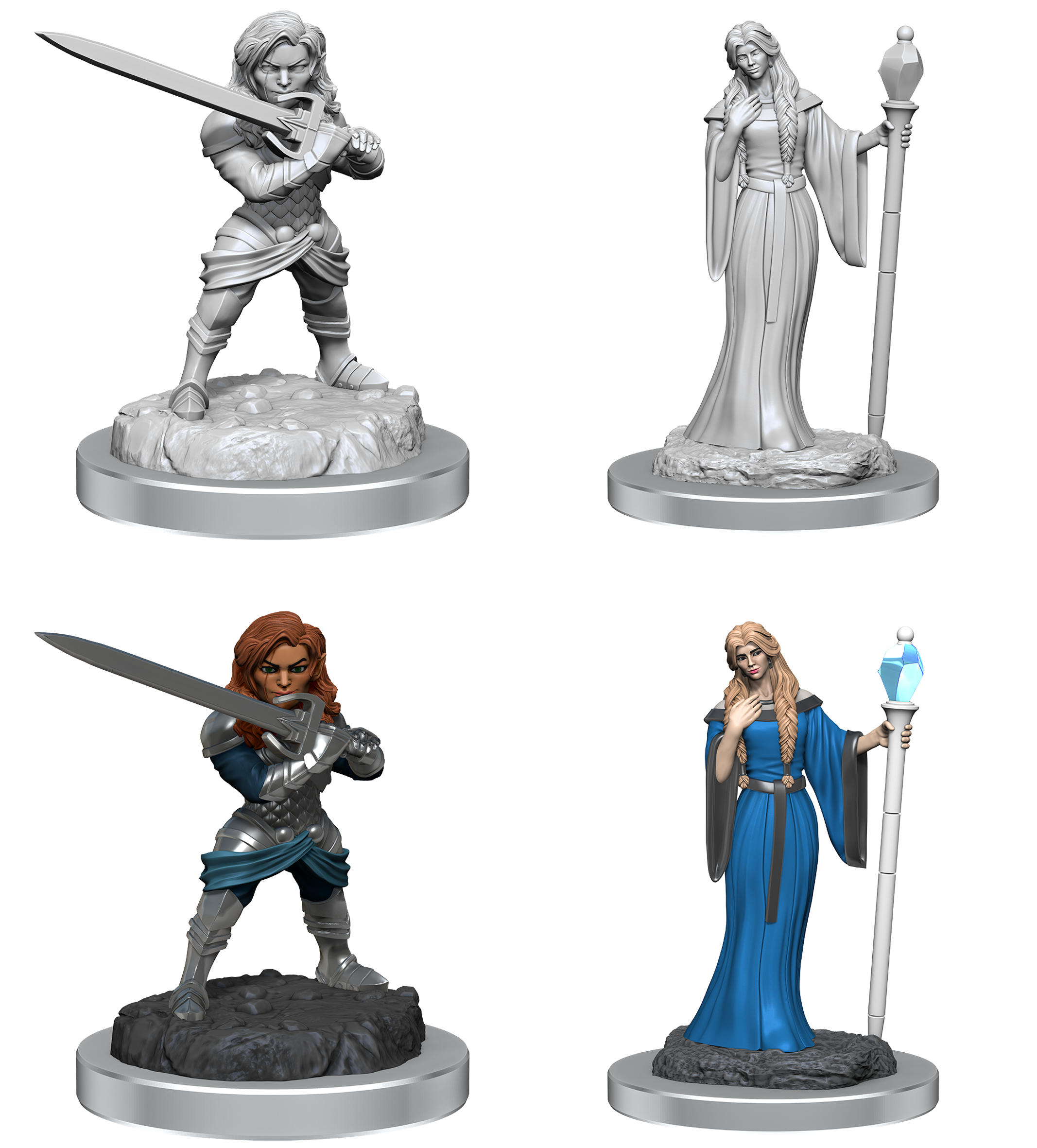 CR UNPAINTED MINIS: WV3 FEMALE WIZARD & HOLY WARRIOR | BD Cosmos