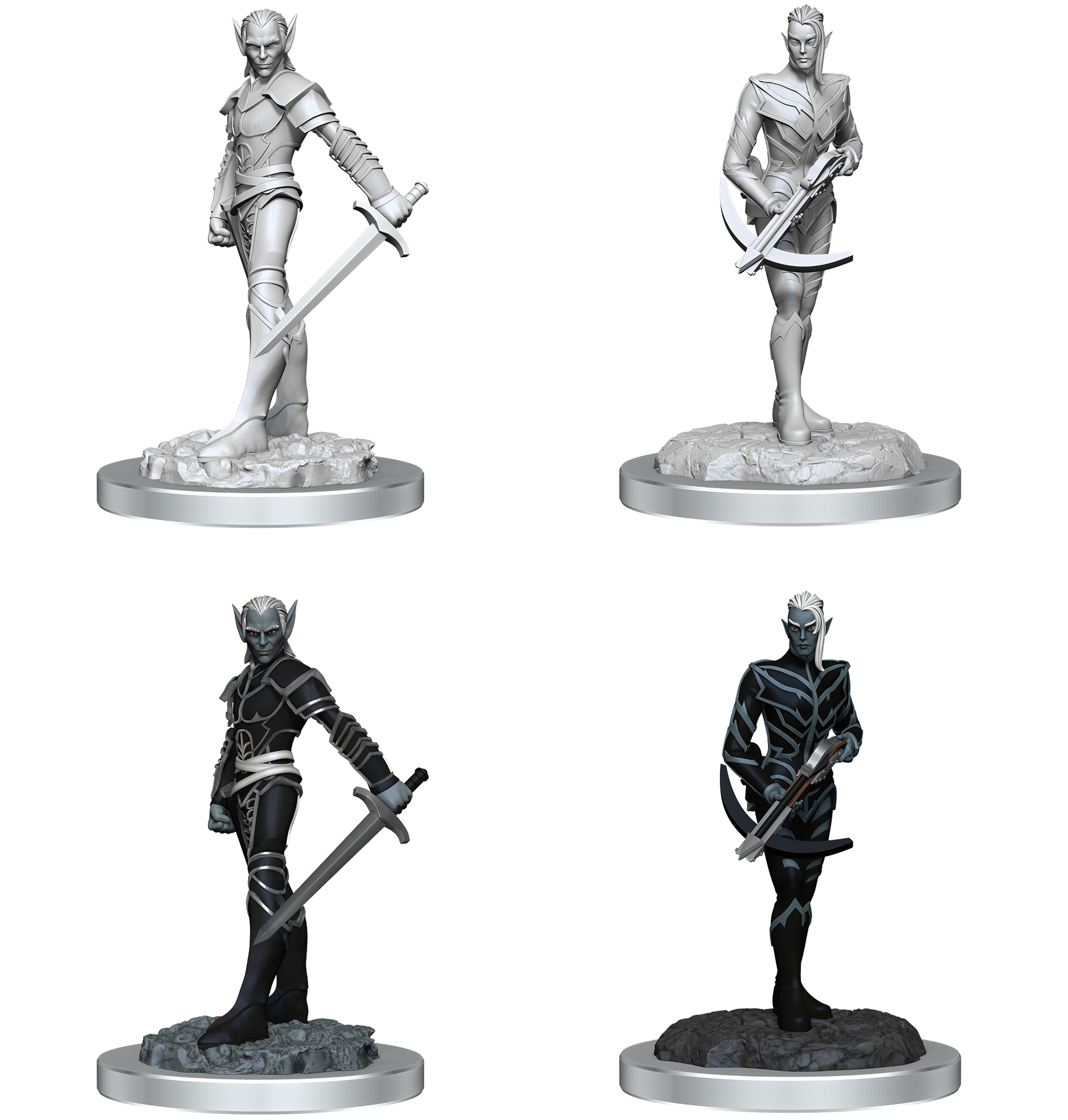 D&D UNPAINTED MINIS: WV18 DROW FIGHTERS | BD Cosmos