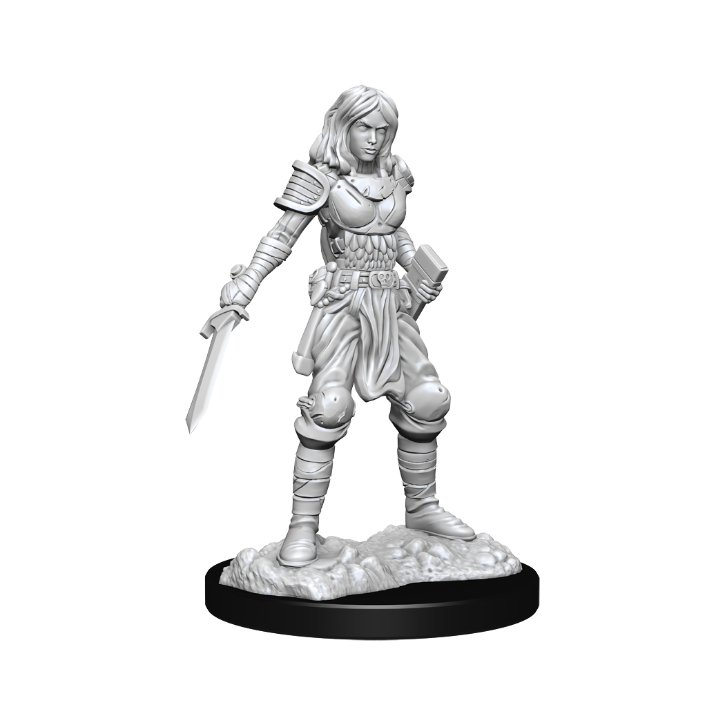 PF UNPAINTED MINIS: WV15 HUMAN FIGHTER FEMALE | BD Cosmos
