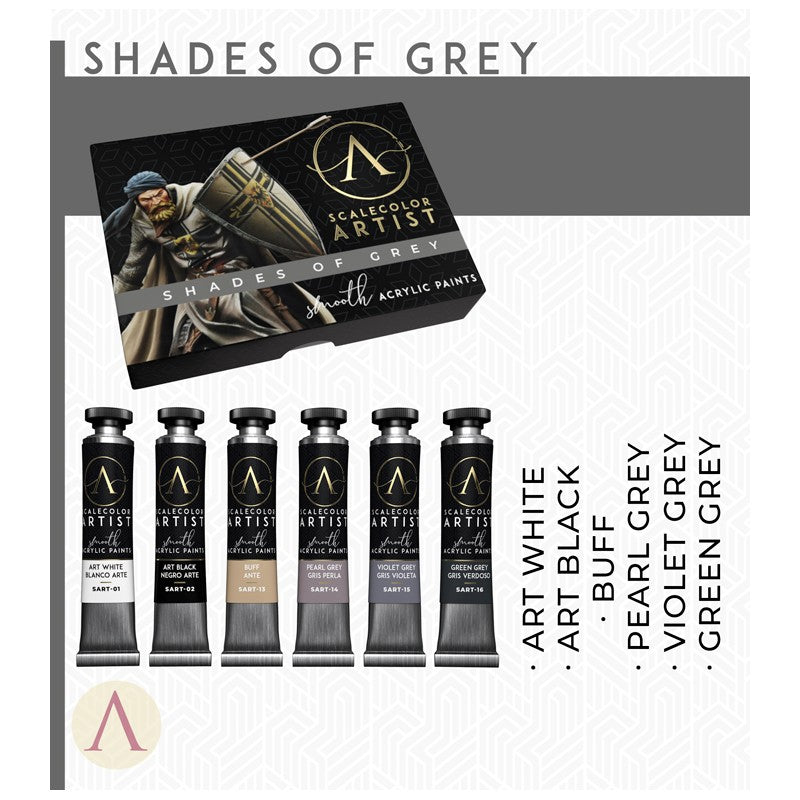 SCALECOLOR ARTIST: SHADES OF GREY PAINT SET SSAR-03 | BD Cosmos